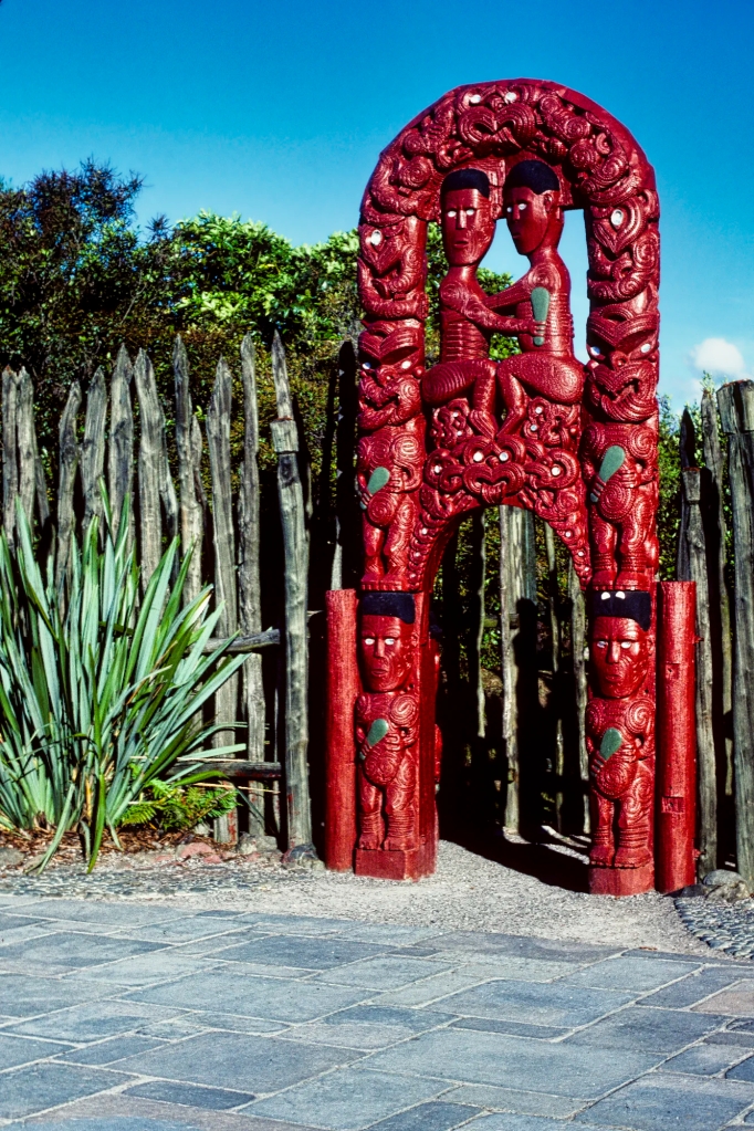 Carved Gateway, Maori Village Whakarewarewa, Rotorua, NZ