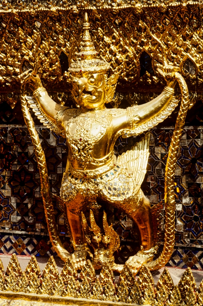 Golden Garuda holding Naga, Wat Phra Keow, Bangkok
