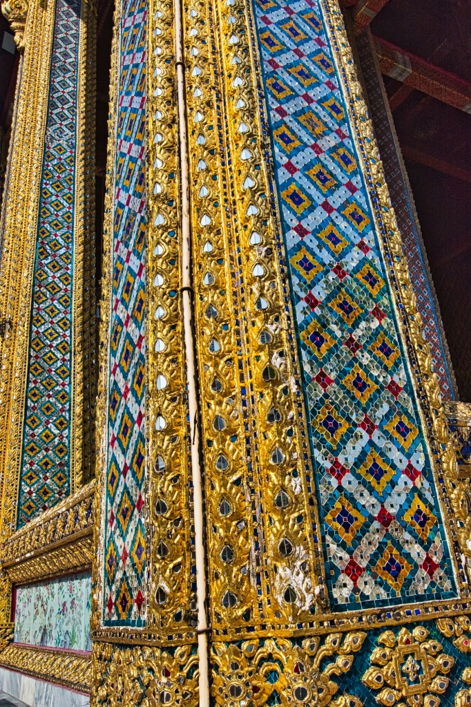 Glass Mosaic Detail of columns, Wat Phra Kaew