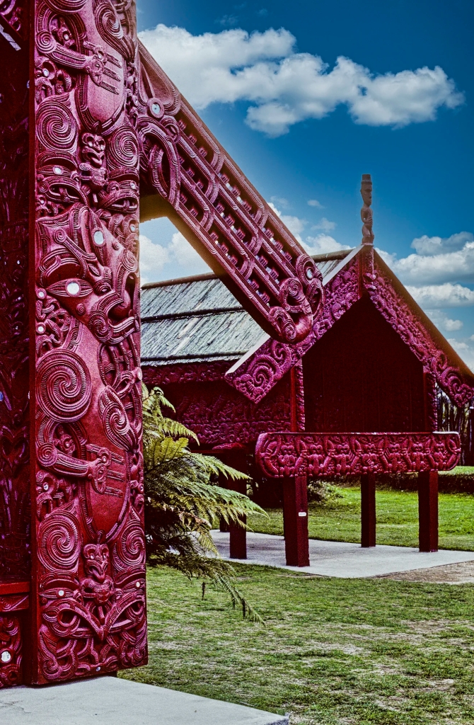 Meeting House and Pataka, Whakarewarewa, Rotorua, NZ