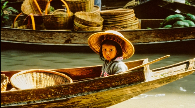 Pensive Girl in Boat, Damnoen Saduak Floating Market, TH - First Prize International Development Contest