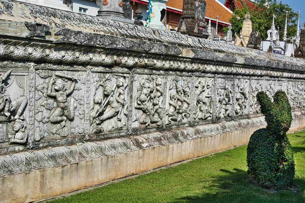 Carved Walls, Wat Na Phra Meru Rachikaram, Ayutthaya, Thailand