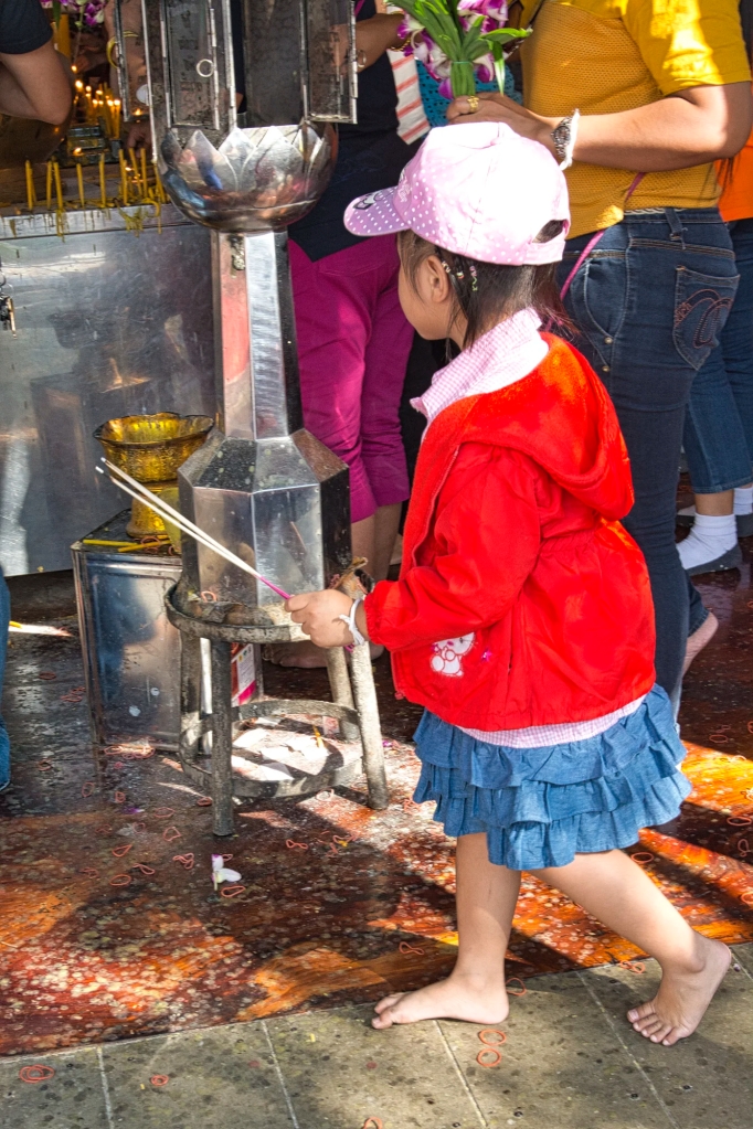 Young Girl carrying Incense, Wat Na Phra Meru Rachikaram, Ayutthaya, Thailand